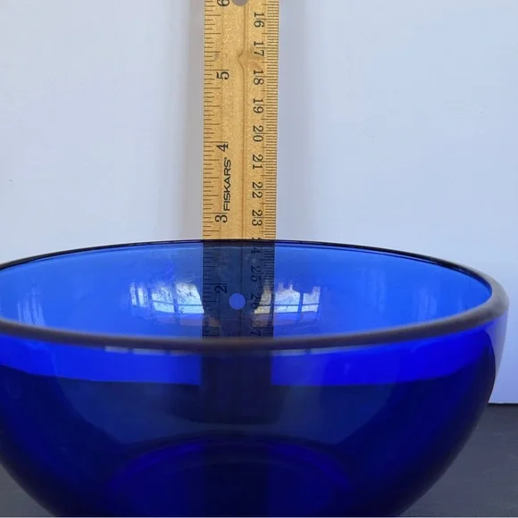 Set of Two Cobalt Blue Glass Bowls - Picture 3 of 5